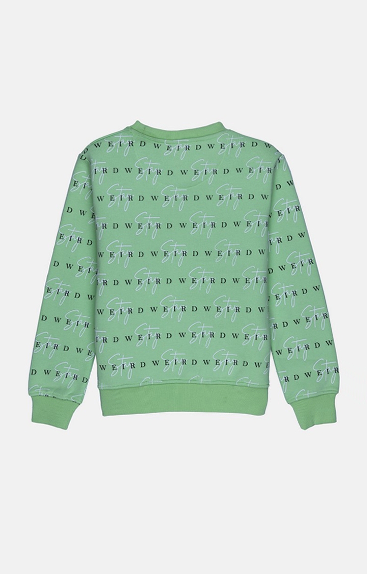 Status Quo | Boy's Green Cotton Printed Sweatshirts 1