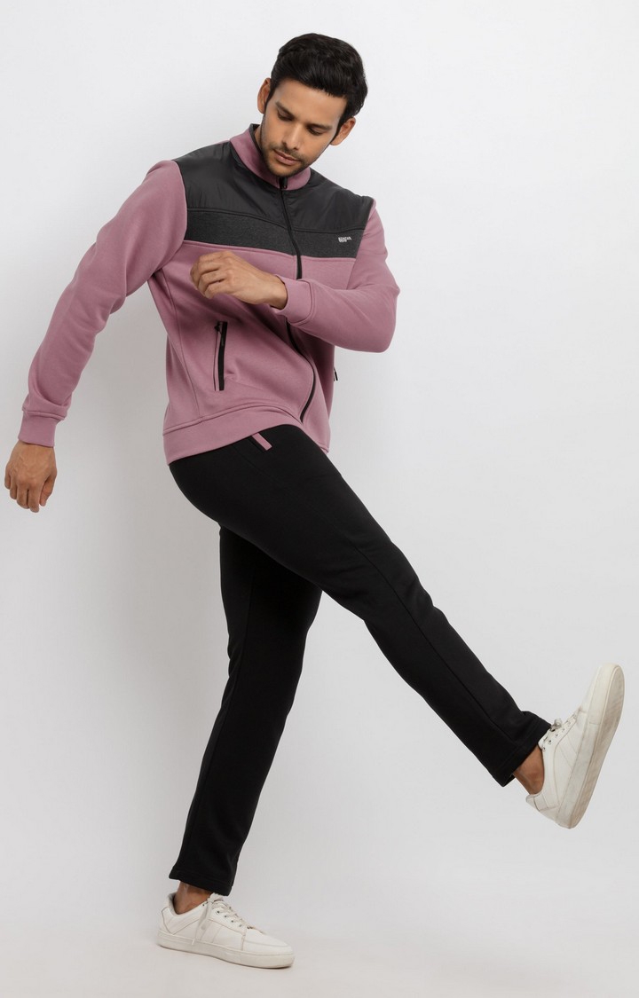 Status Quo | Pink Polyester Colourblock Tracksuits 1