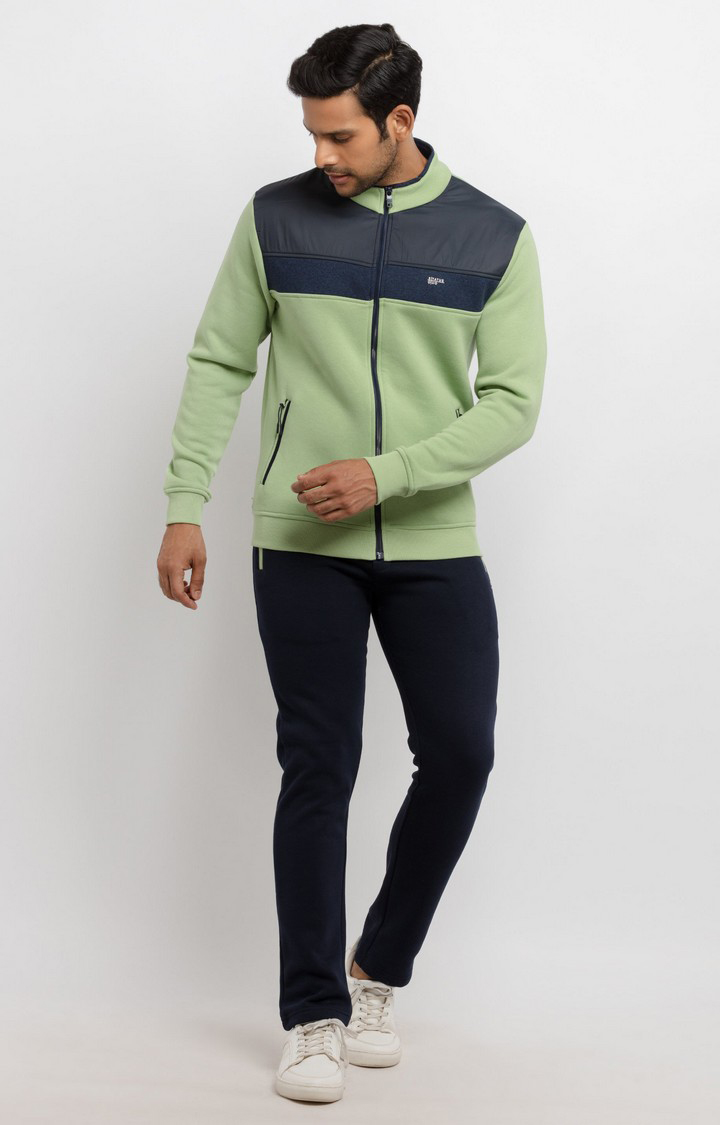 Green Polyester Colourblock Tracksuits