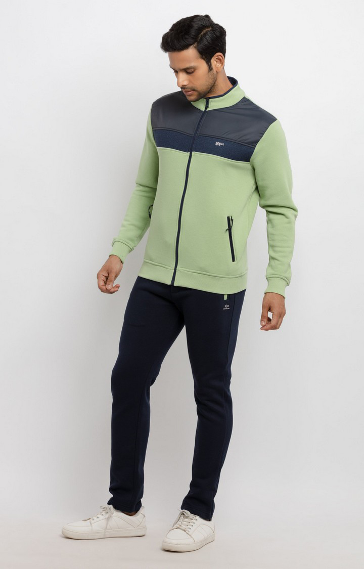 Green Polyester Colourblock Tracksuits