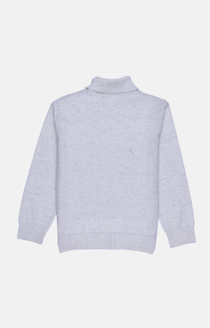 Status Quo | Boy's Grey Acrylic Checked Sweaters 1