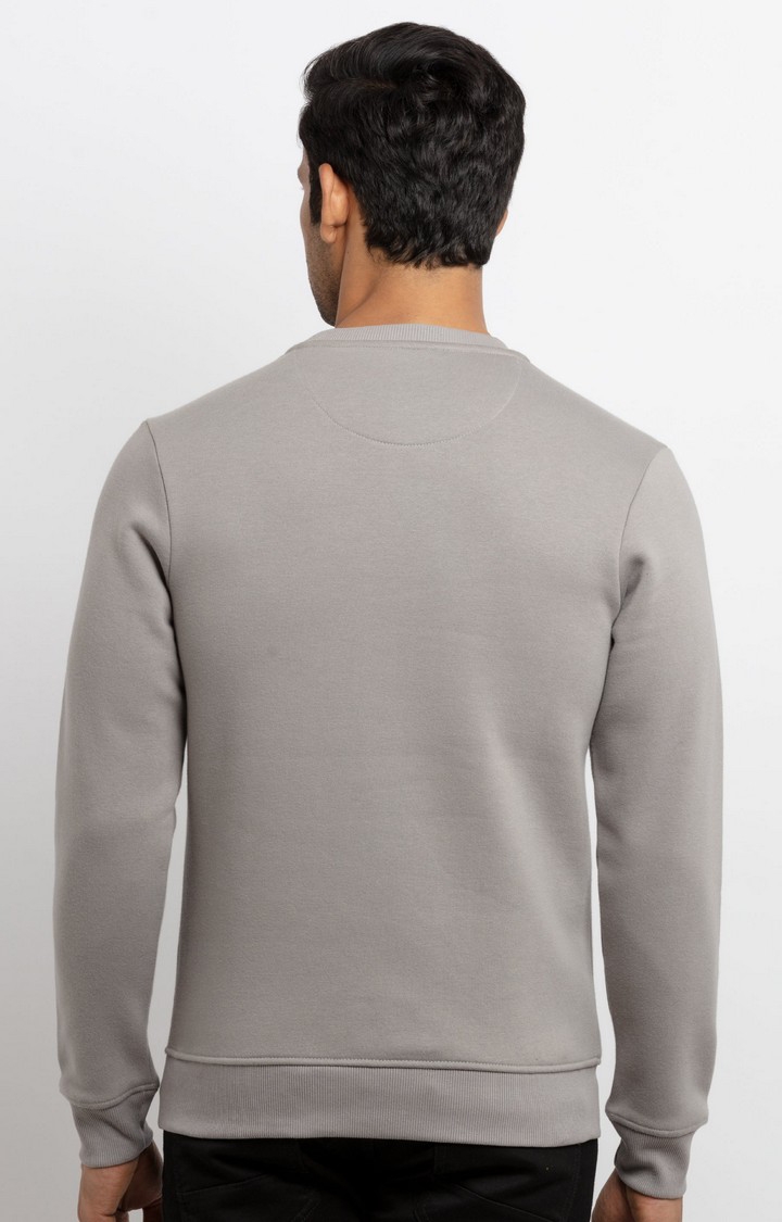 Status Quo | Men's Grey Polycotton Solid Sweatshirts 3
