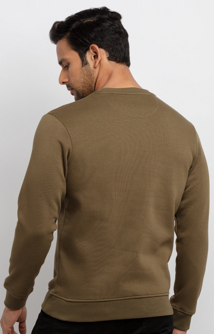 Status Quo | Men's Green Polyester Solid Sweatshirts 4