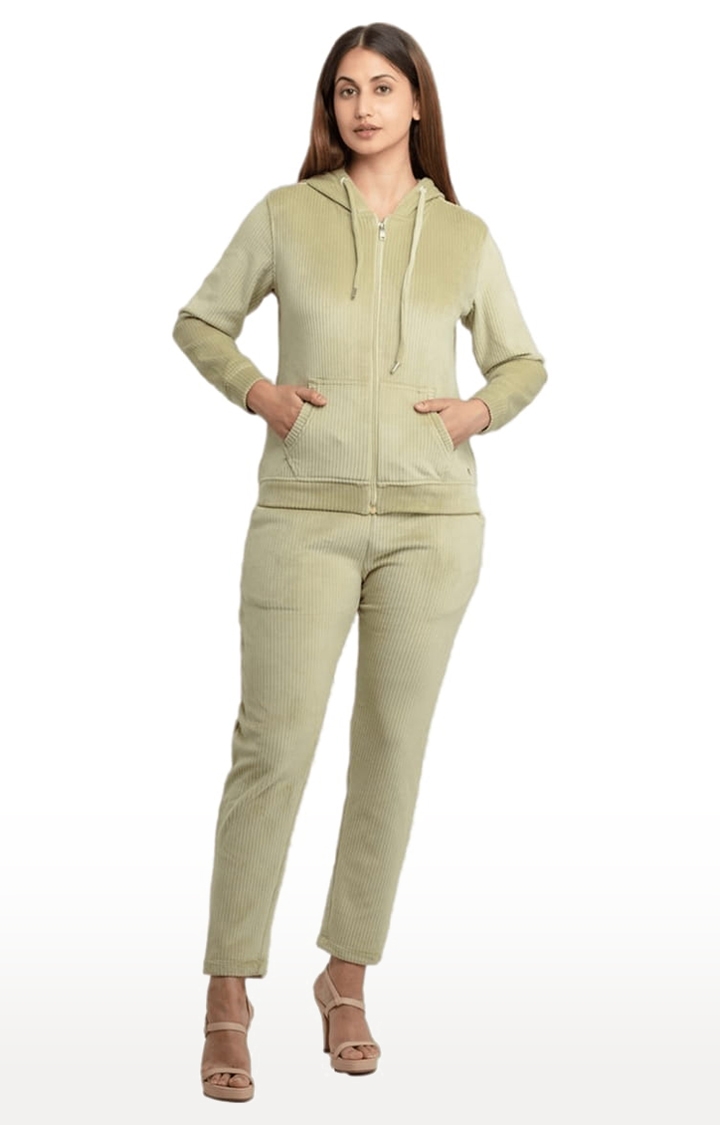 Status Quo | Green Polycotton Solid Tracksuits 0