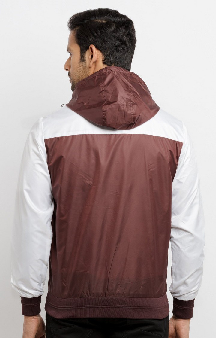 Men's Brown Polyester Colourblock Activewear Jackets
