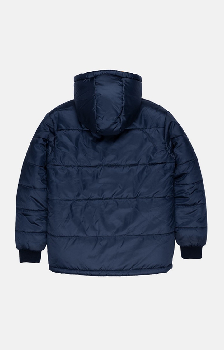 Status Quo | Boy's Blue Polyester Solid Bomber Jackets 1