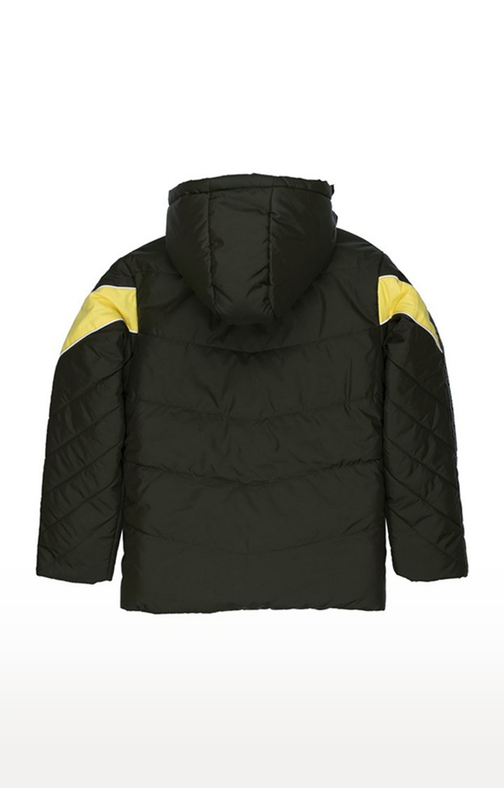 Boy's Green Polyester Colourblock Bomber Jackets