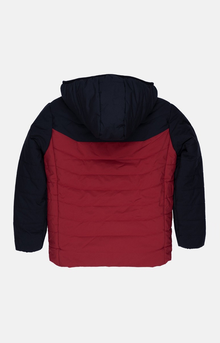 Status Quo | Boy's Red Polyester Colourblock Bomber Jackets 1