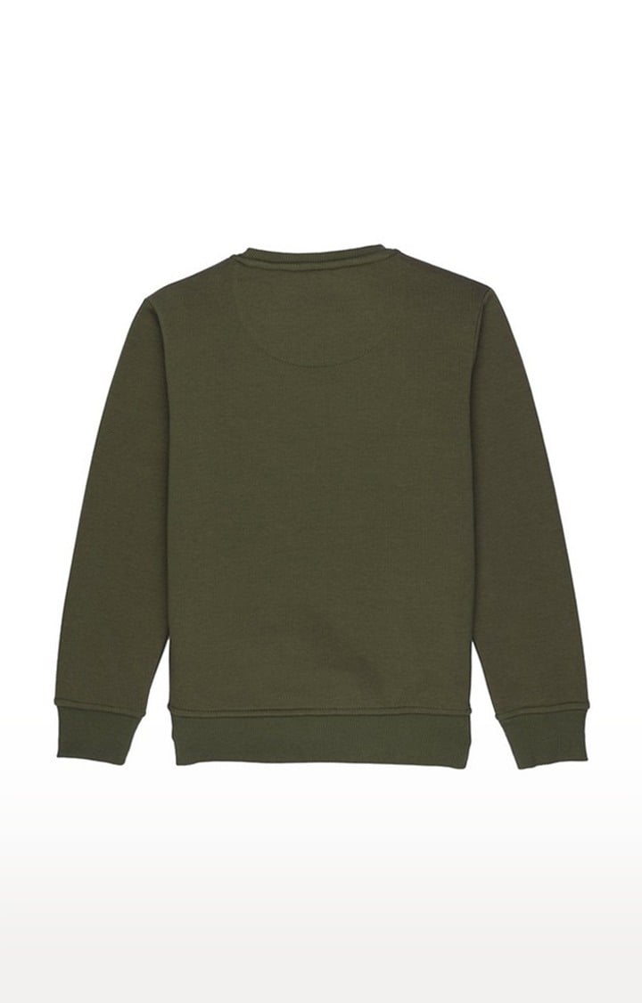 Boy's Green Cotton Printed Sweatshirts