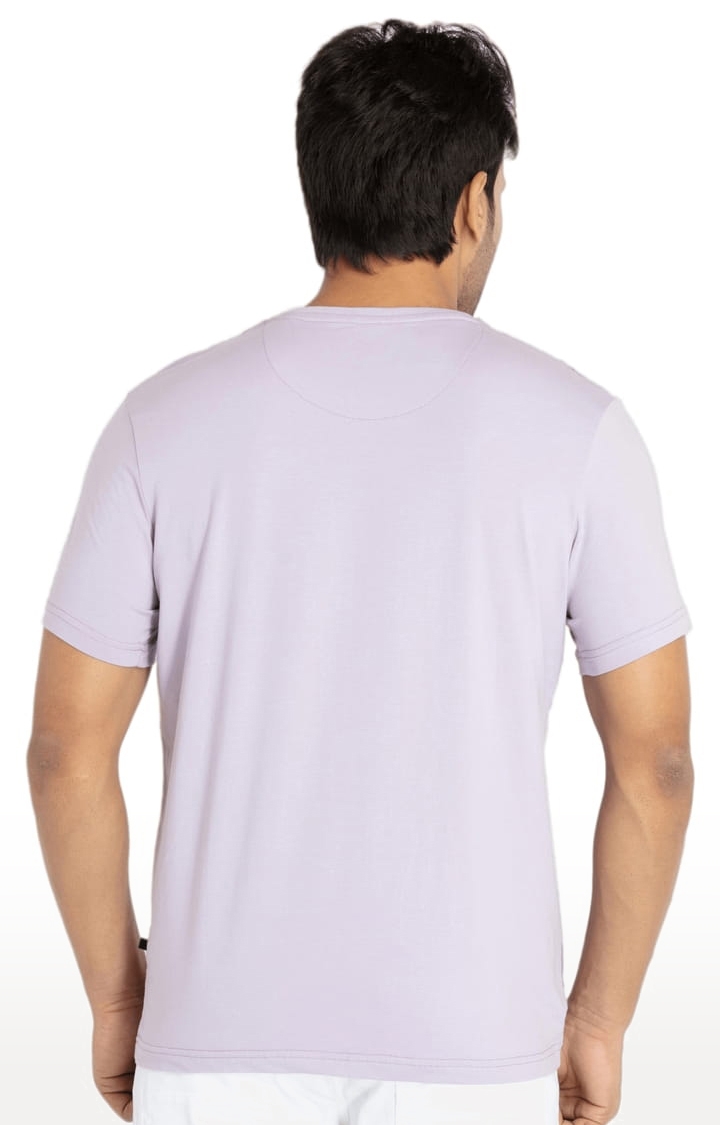 Status Quo | Men's Purple Cotton Typographic Printed Regular T-Shirt 2