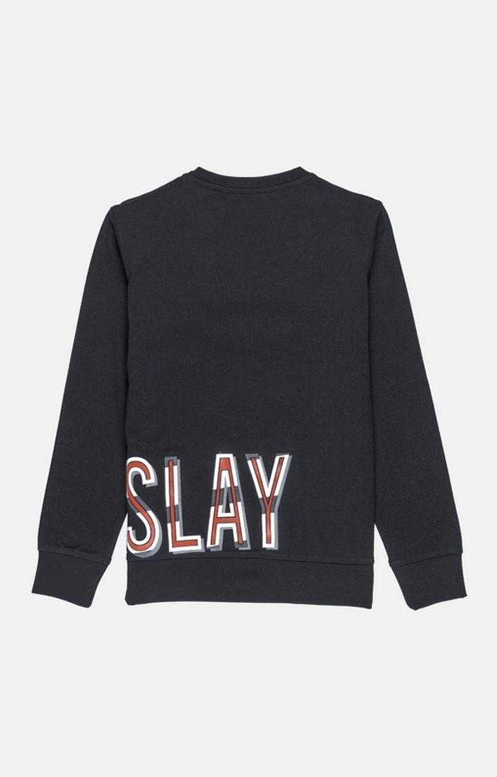 Status Quo | Boy's Black Nylon Solid Sweatshirts 1