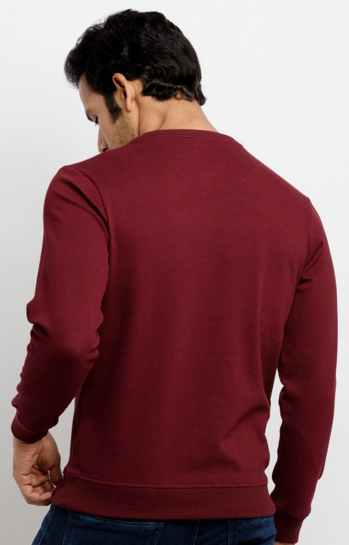 Status Quo | Men's Red Cotton Solid Sweatshirts 3