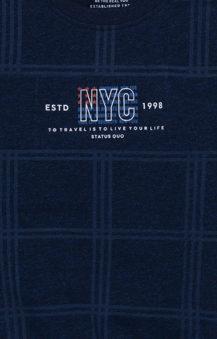 Boy's Blue Cotton Printed Sweatshirts
