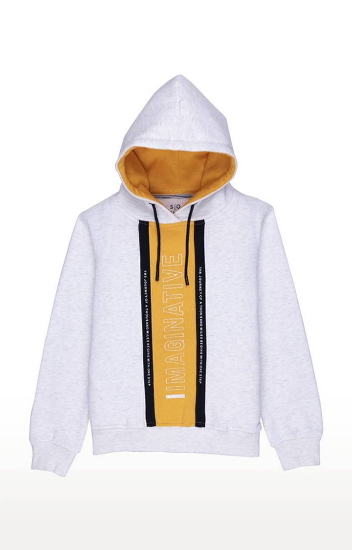 Boy's Grey Cotton Colourblock Hoodies