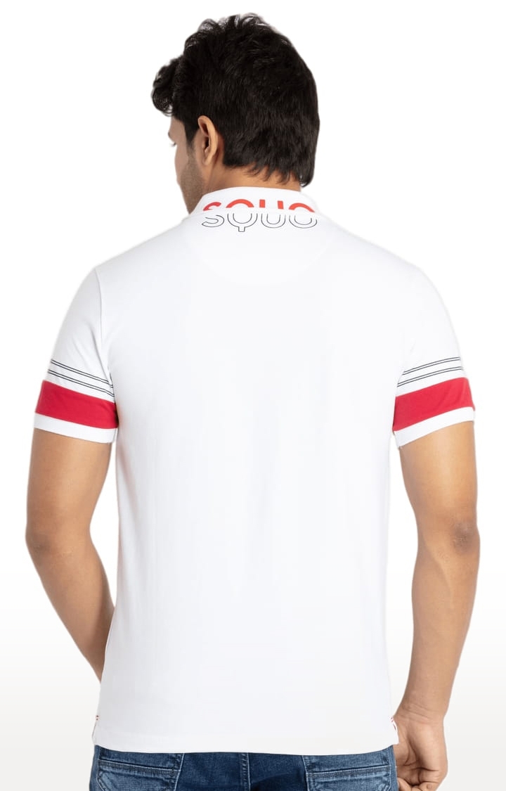 Status Quo | Men's White Cotton Solid Polo T-Shirts 2