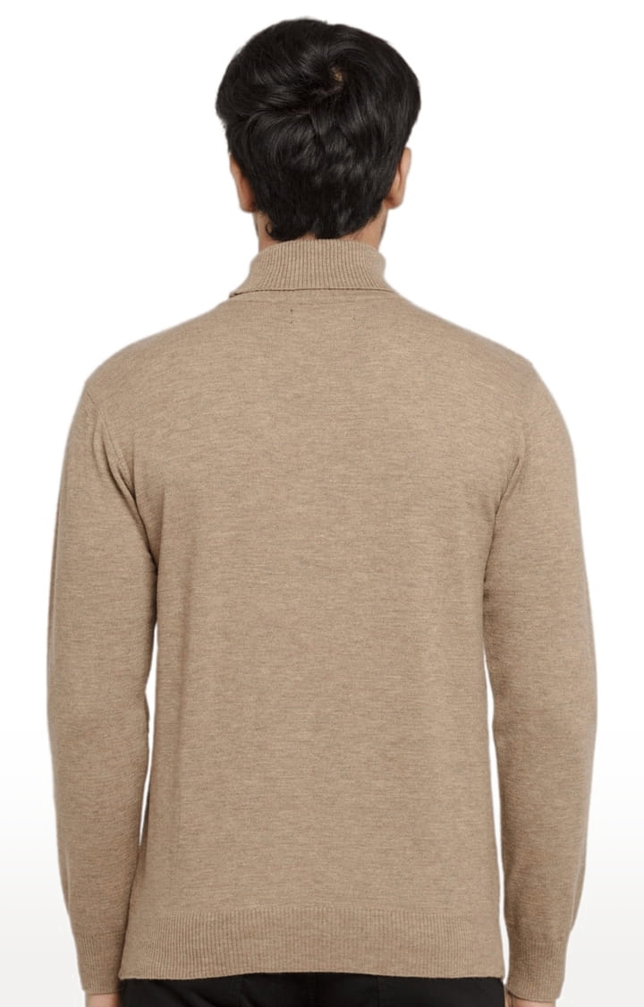 Status Quo | Men's Khaki Acrylic Solid Sweaters 2