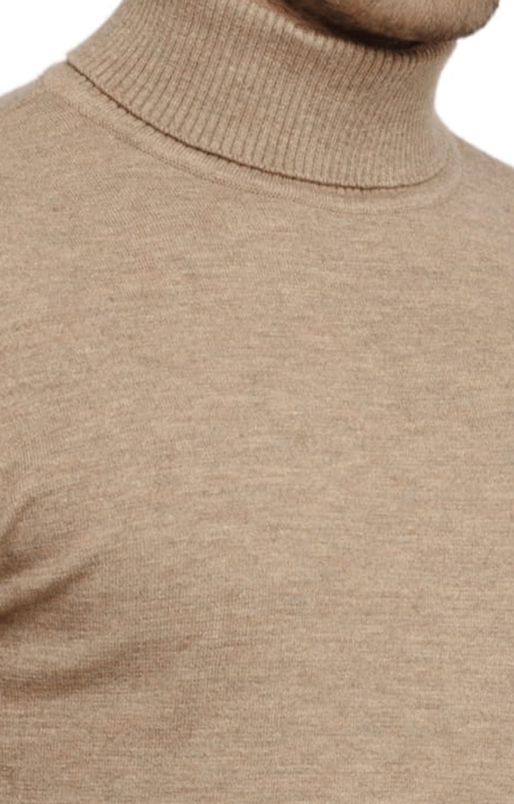 Status Quo | Men's Khaki Acrylic Solid Sweaters 3