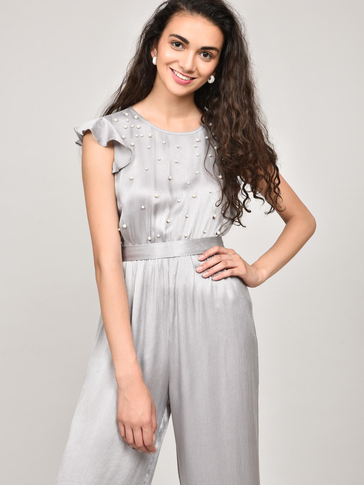 Pearl top embellished jumpsuit