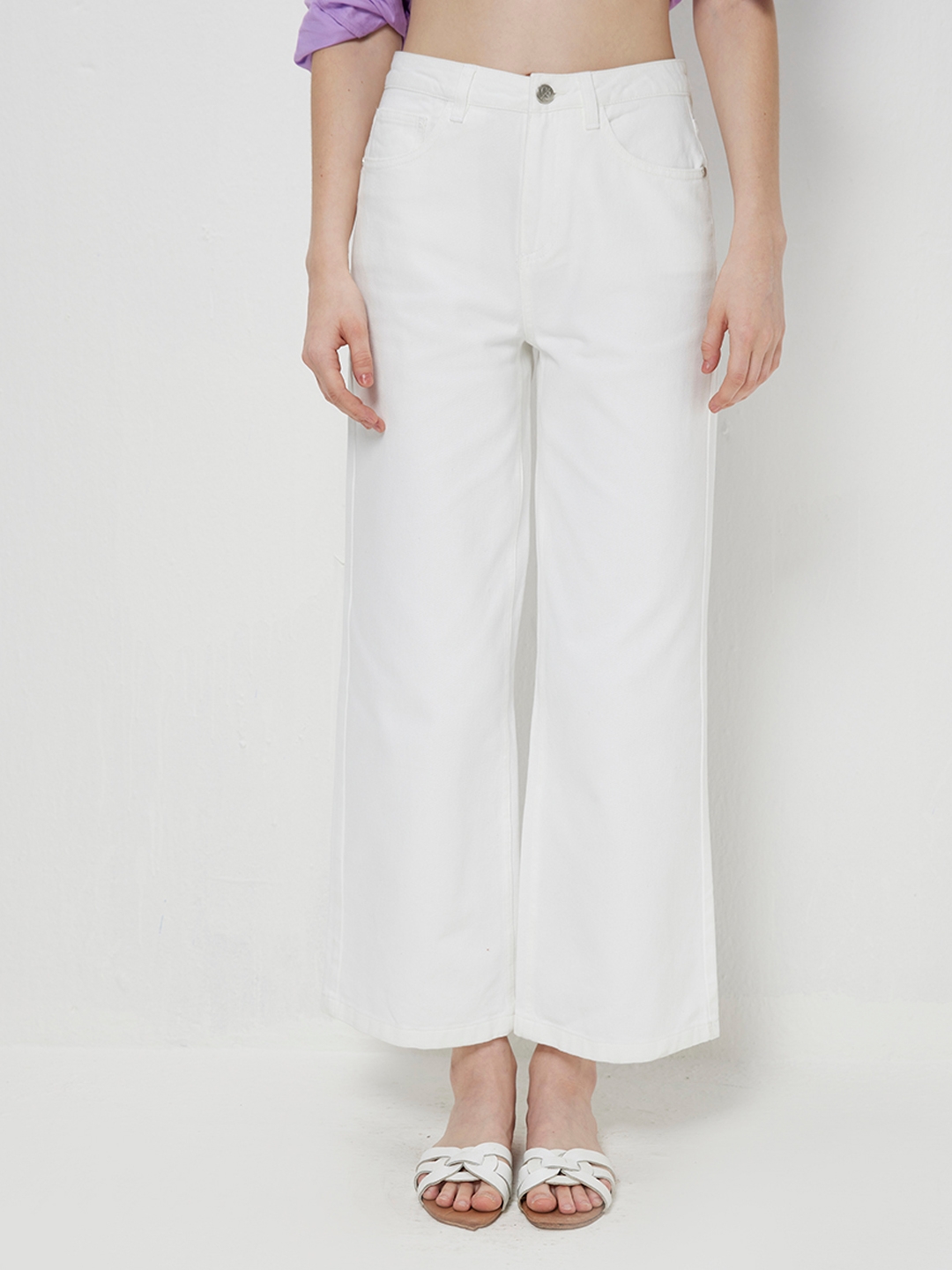 Buy Nuon Solid Off White Loose Fit Cargo Pants from Westside