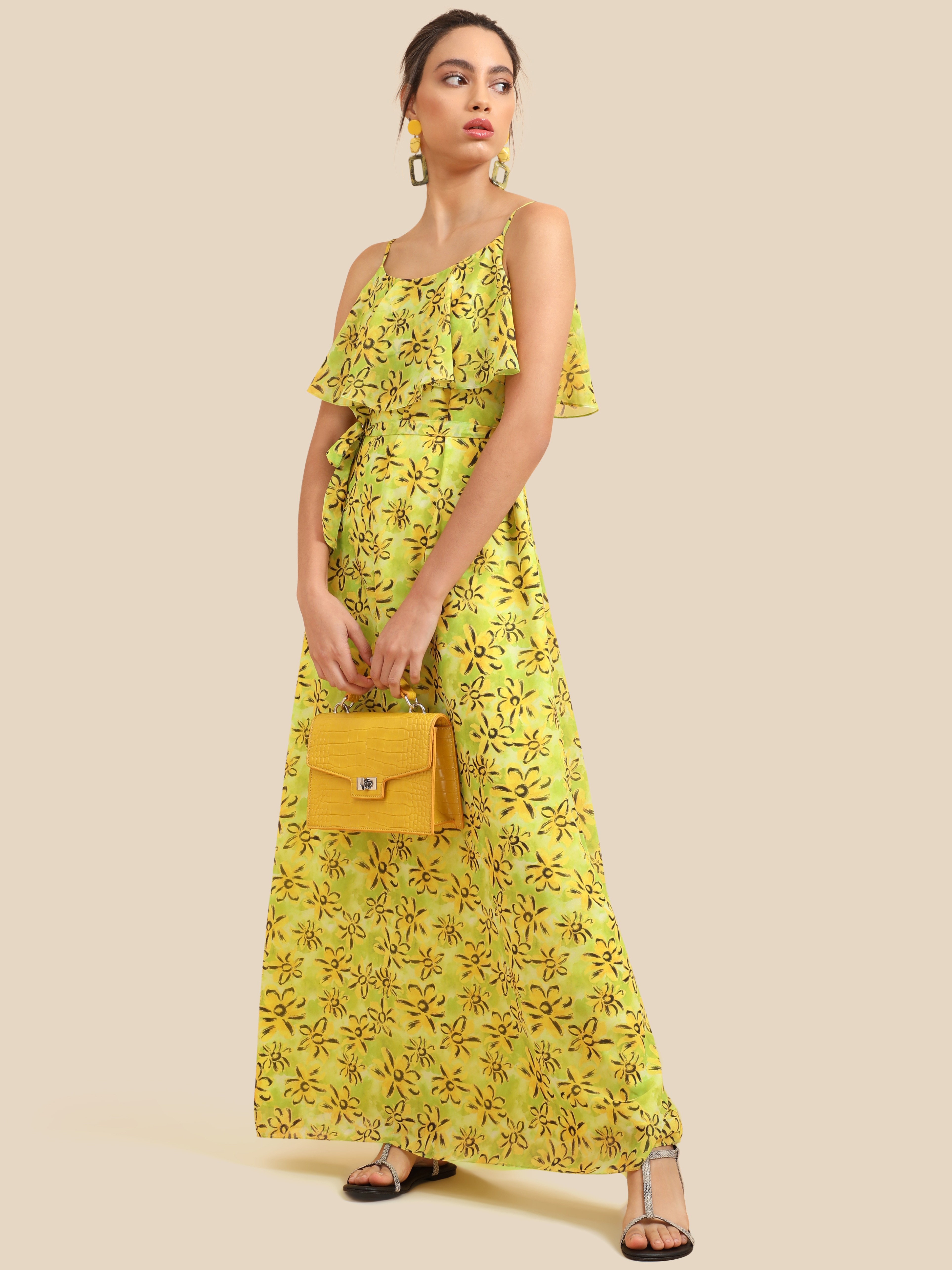 Daisy print maxi dress online