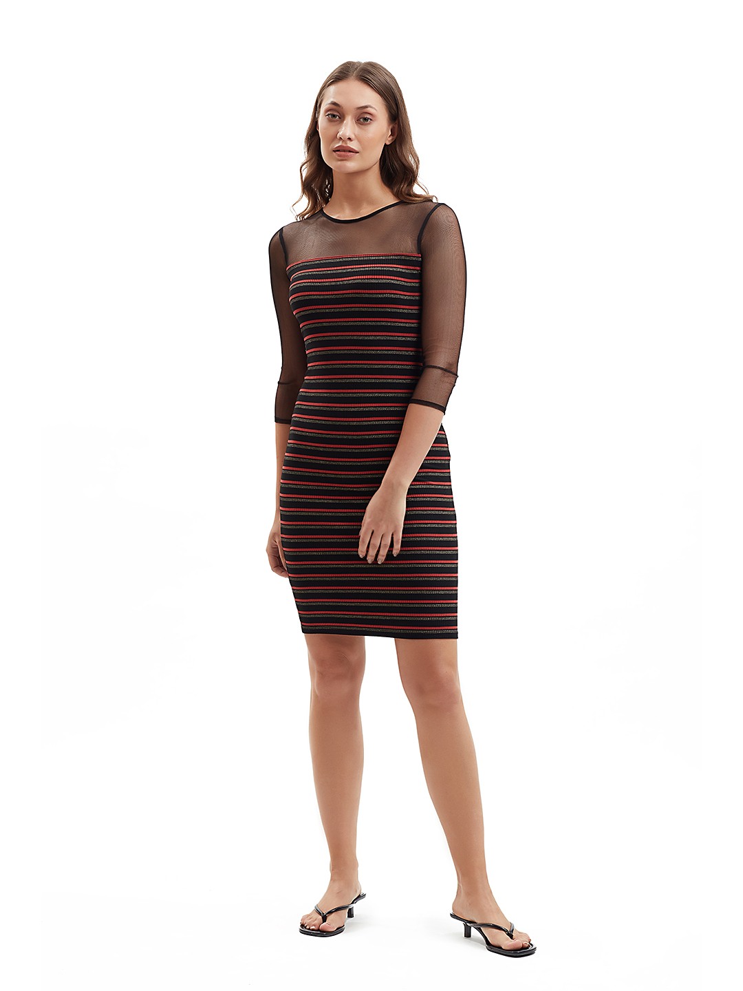 Mesh online yoke dress