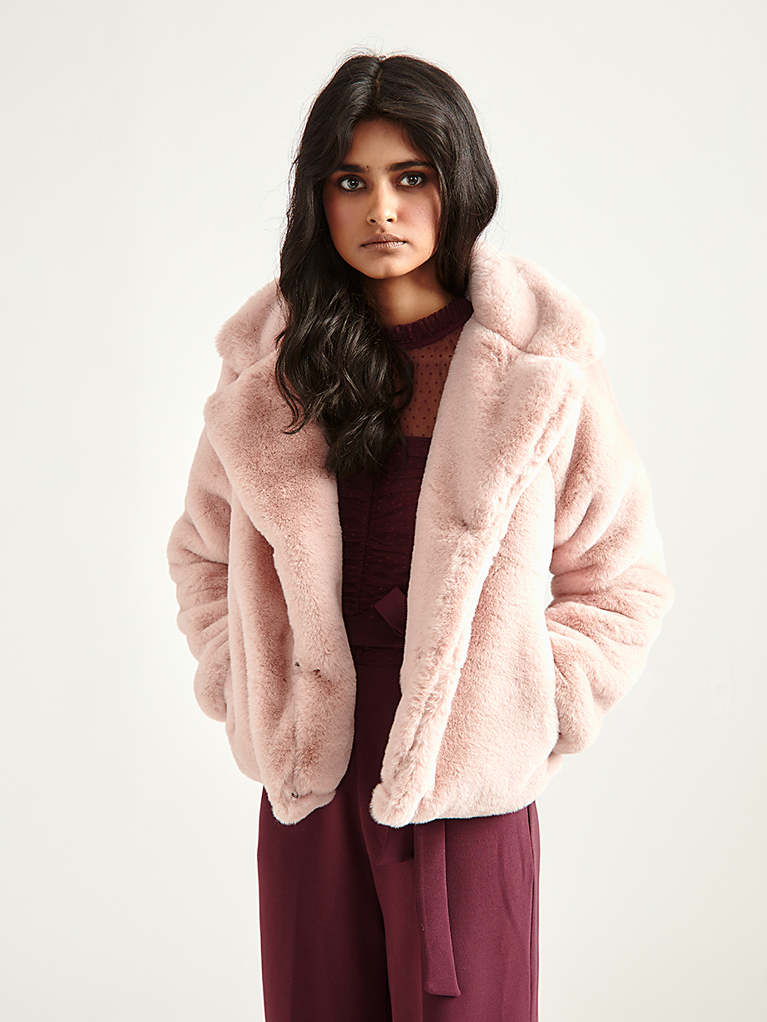 Forever 21 pink shop fur jacket