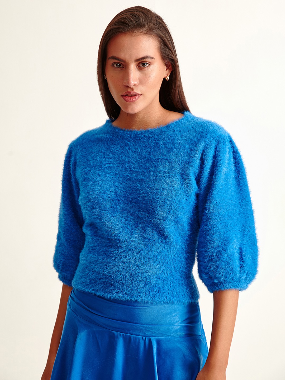 Fur crop sweater store