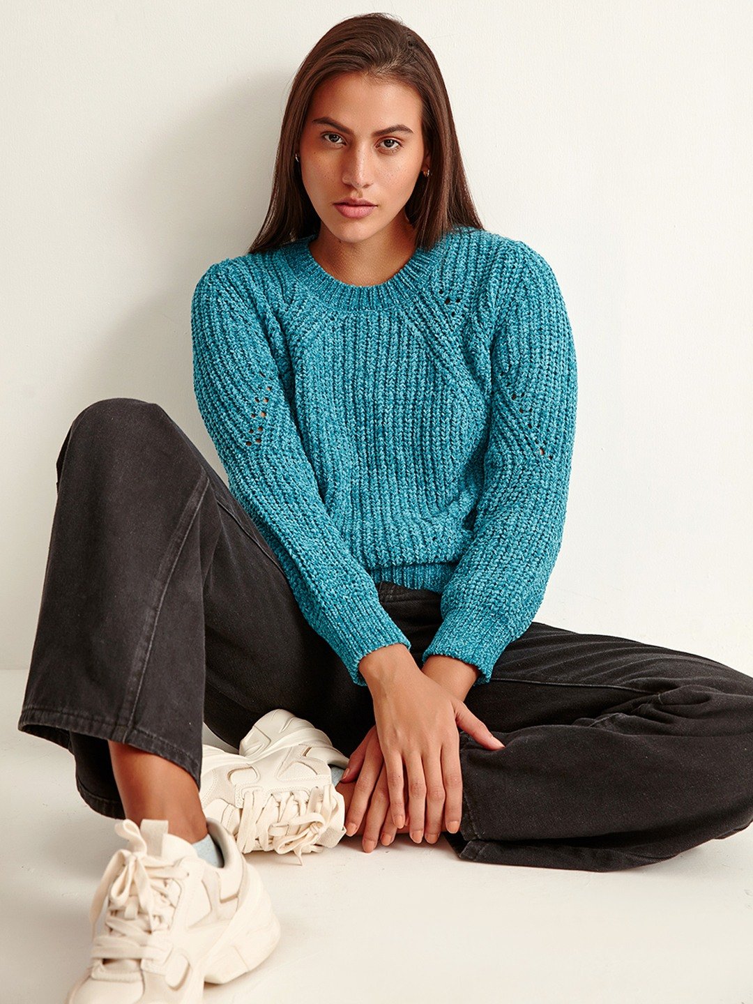 Blue Chenille Sweater
