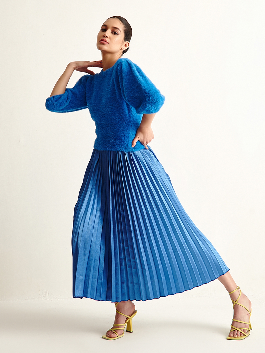 Esme Knit Mini Skirt - Azure Blue - MESHKI U.S-seedfund.vn
