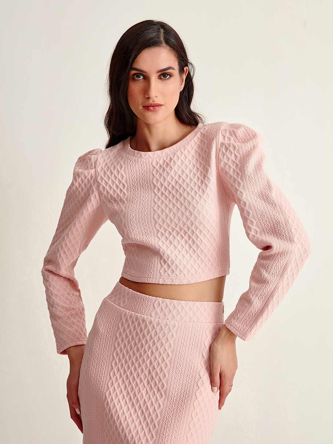 Pink top crop sweater