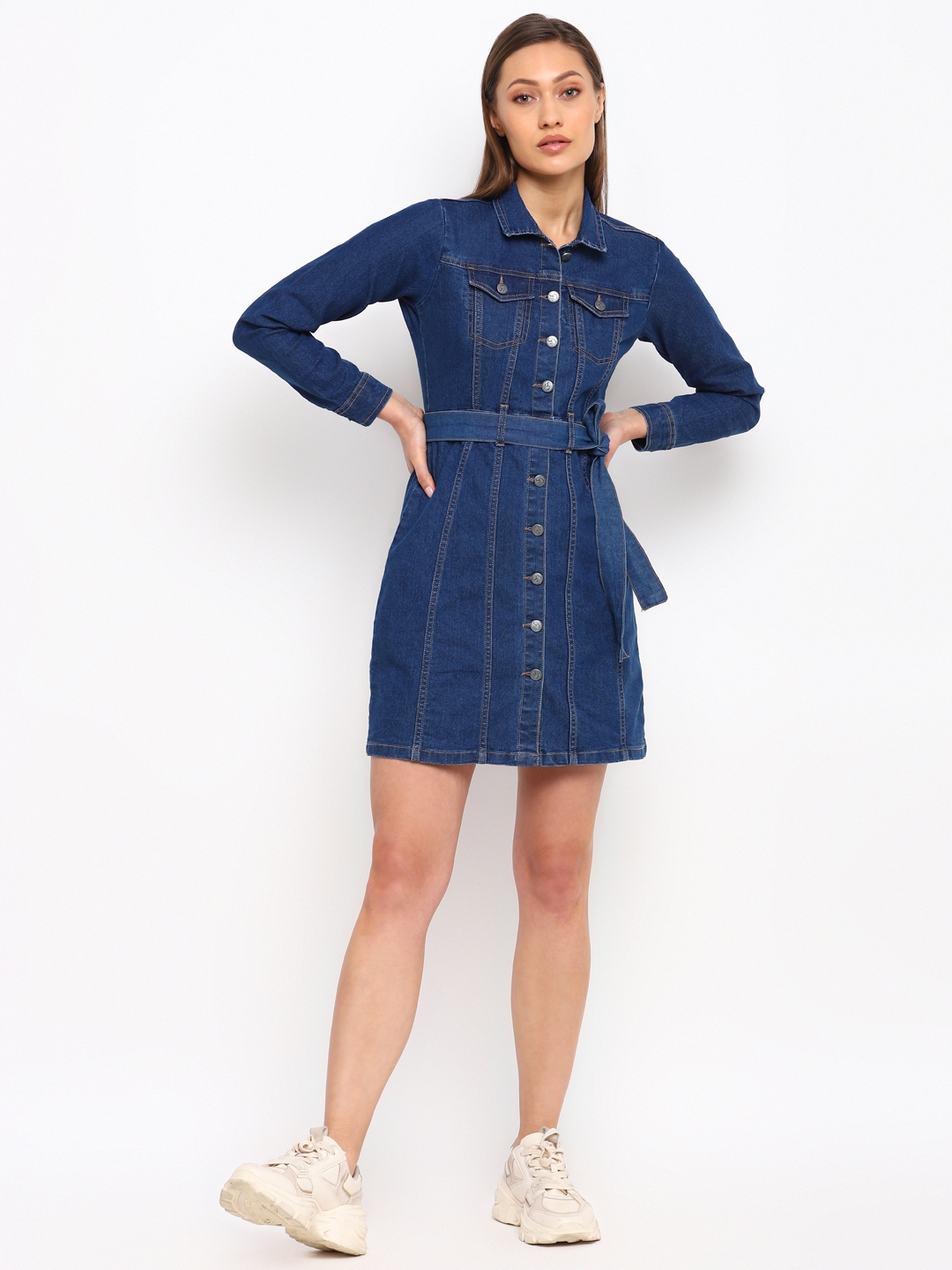 Drikio Denim Dress for Women Vintage Long Sleeve Jean Dress Casual Button  Down Shirt Dresses with Pockets Fall 2023 at Amazon Women's Clothing store
