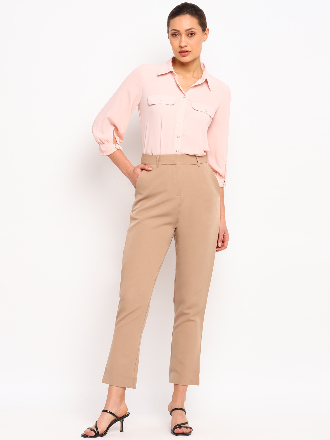 Women's Mid-rise Slim Straight Fit Side Split Trousers - A New Day™ : Target