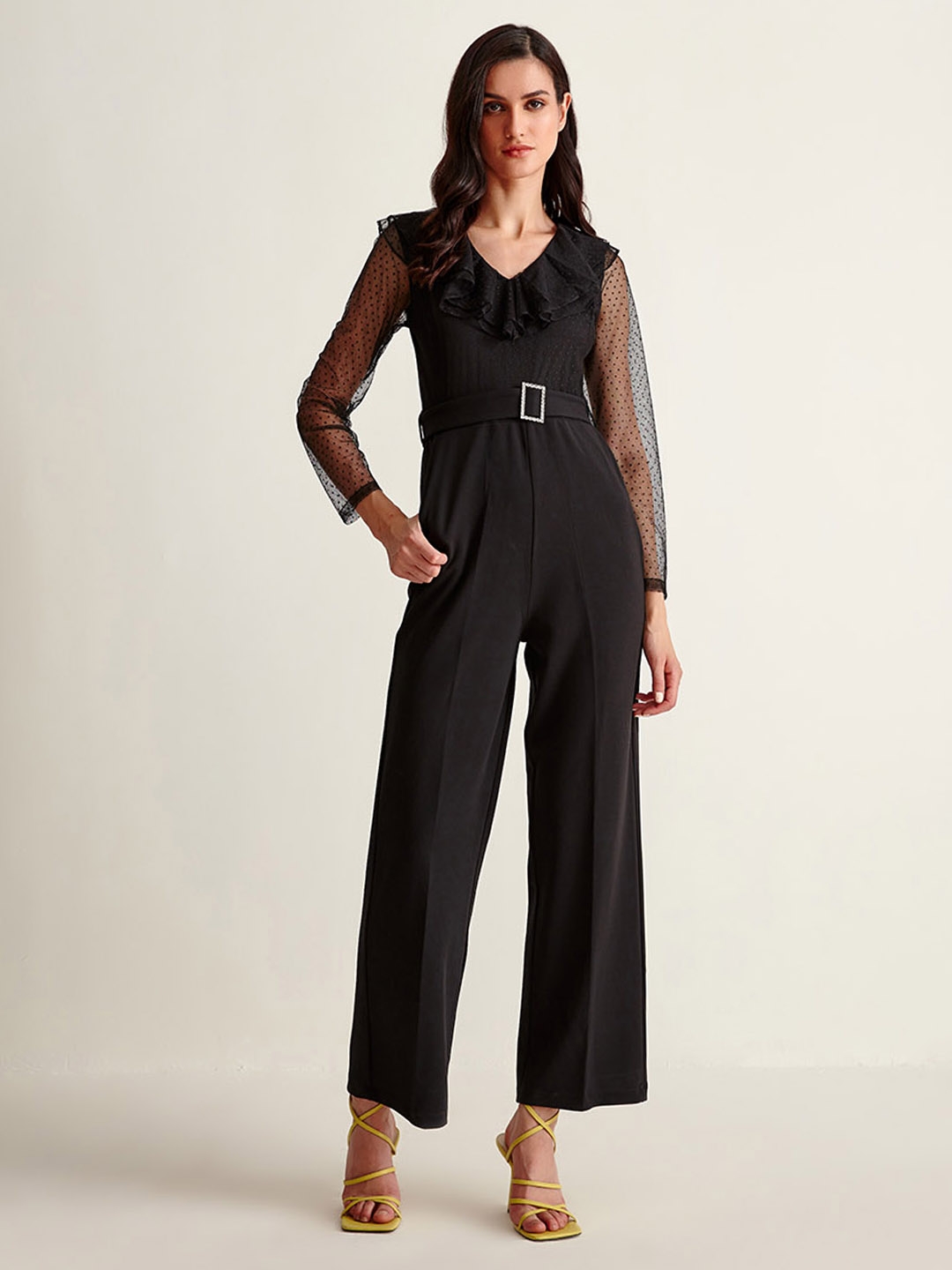 Buy COVER STORY Rust Surplice Jumpsuit with Belt (Set of 2) online