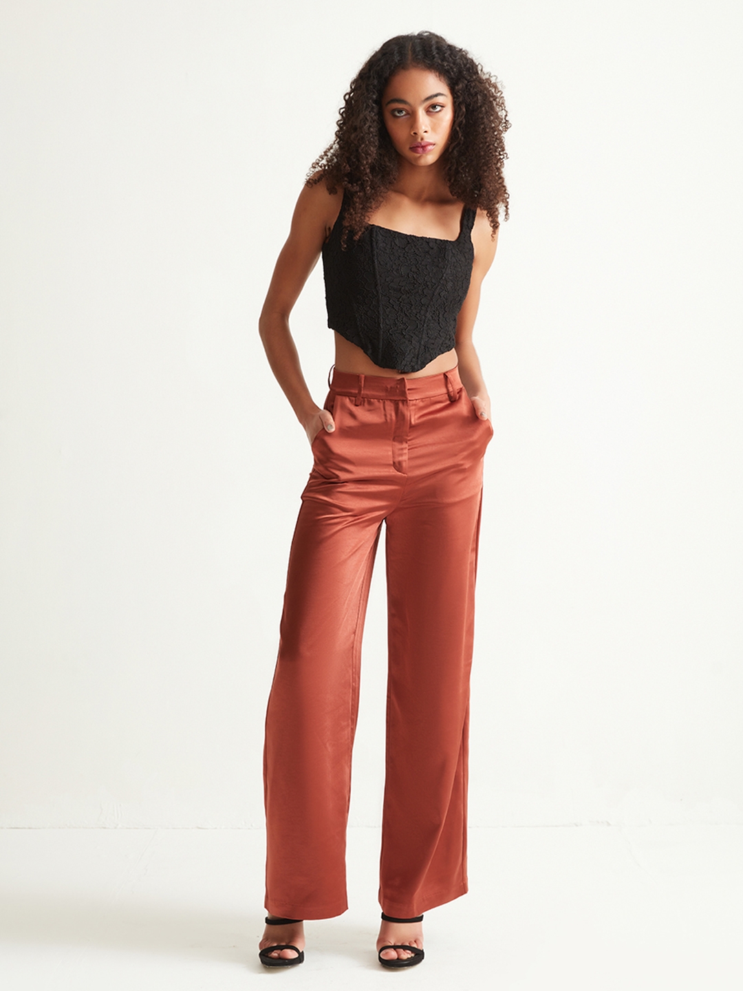 Buy Cover Story Cover Story Mint Green Regular Fit Pants at Redfynd