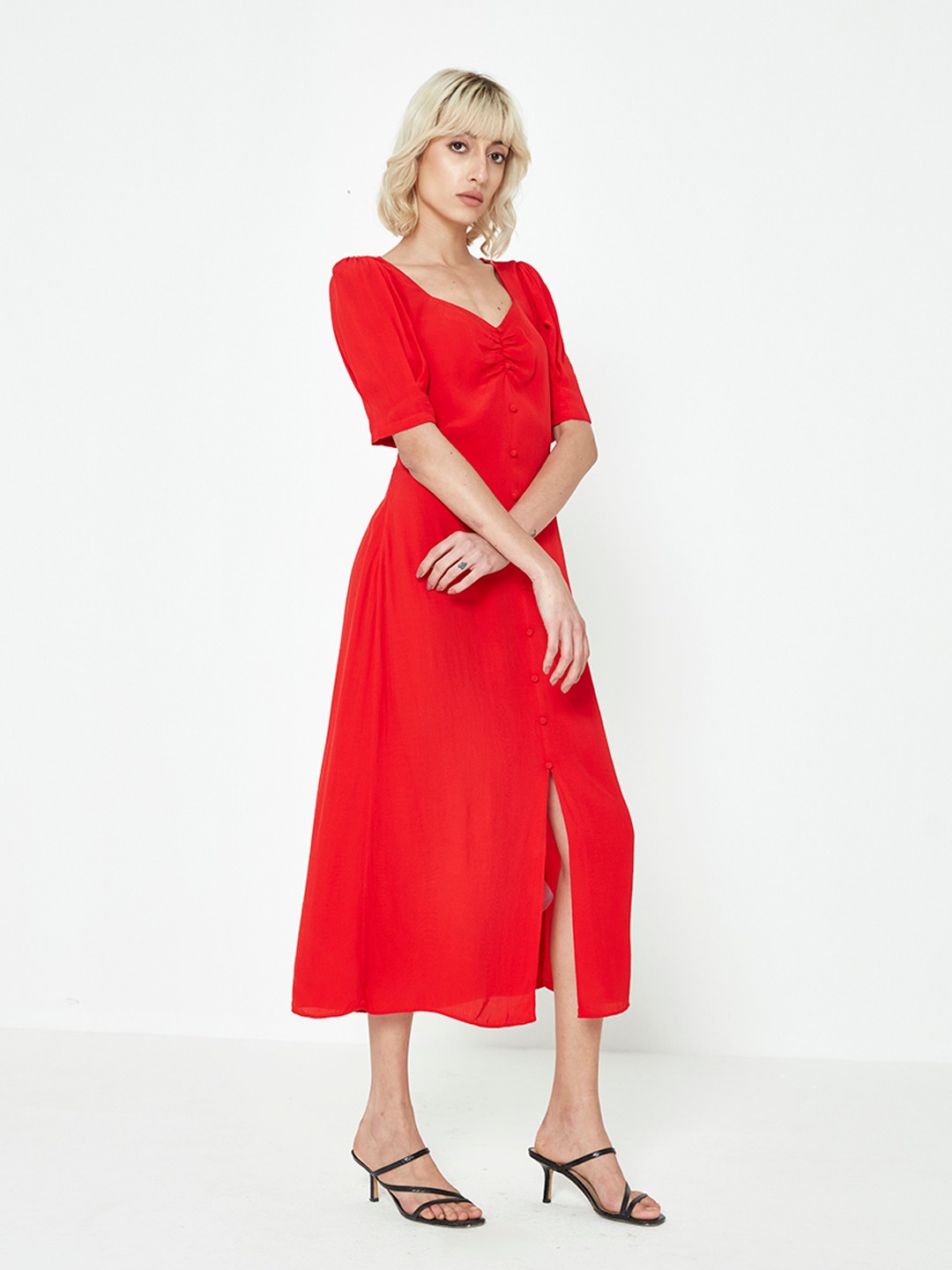 Midi shift dress with sleeves hotsell