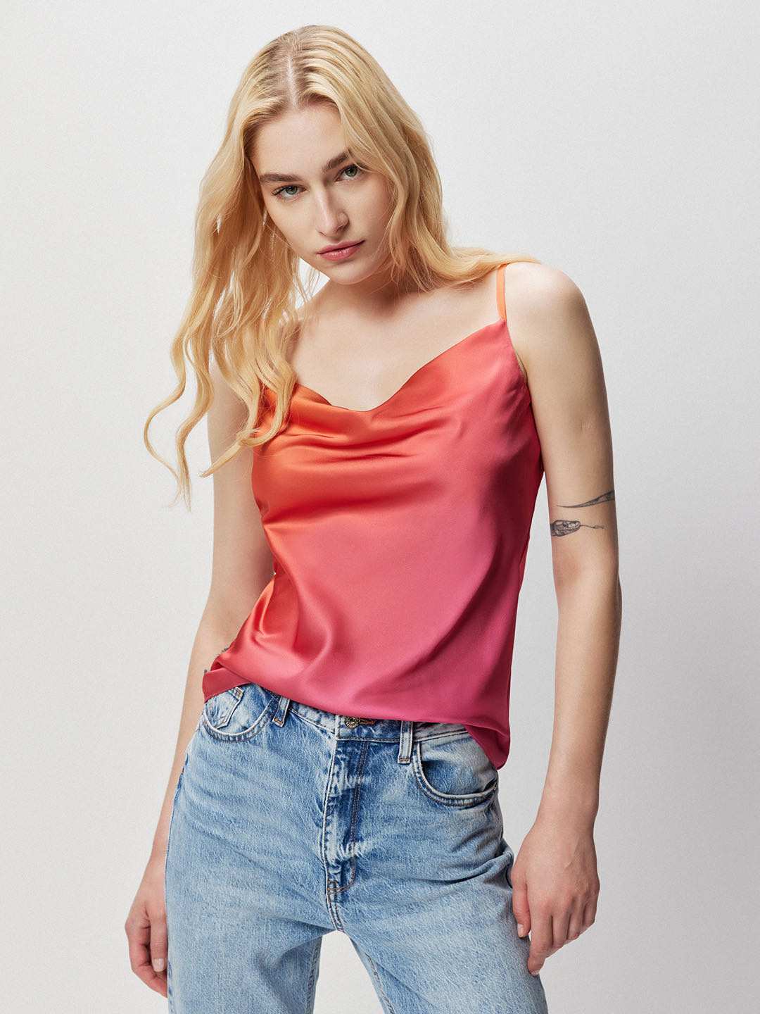 Orange sales satin cami