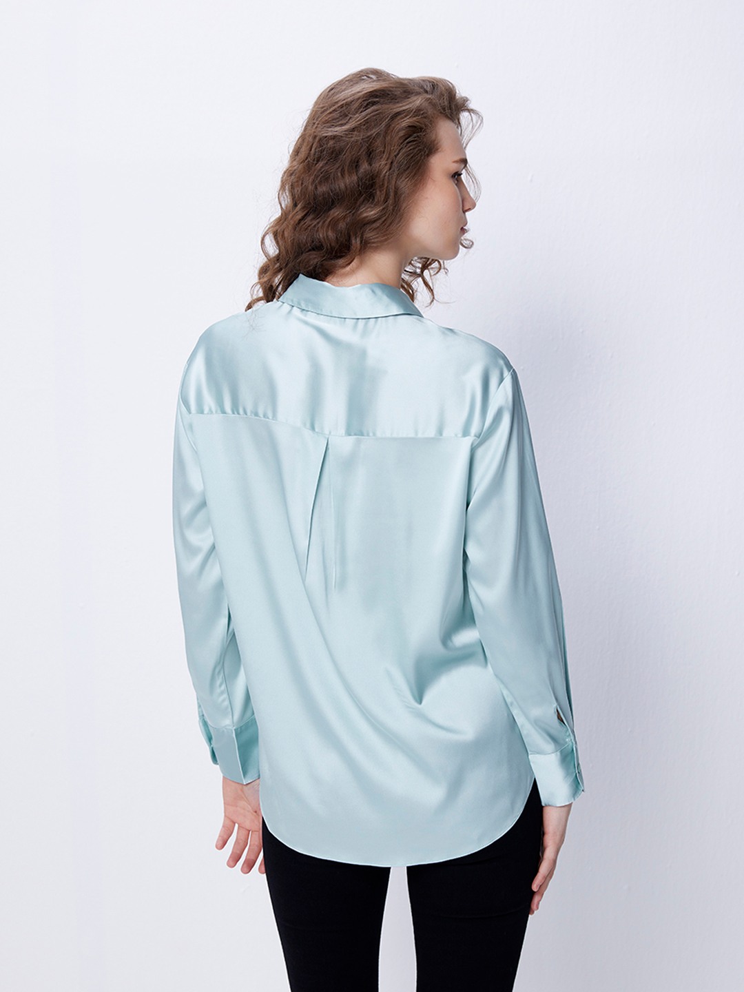 Mint Satin Regular Shirt