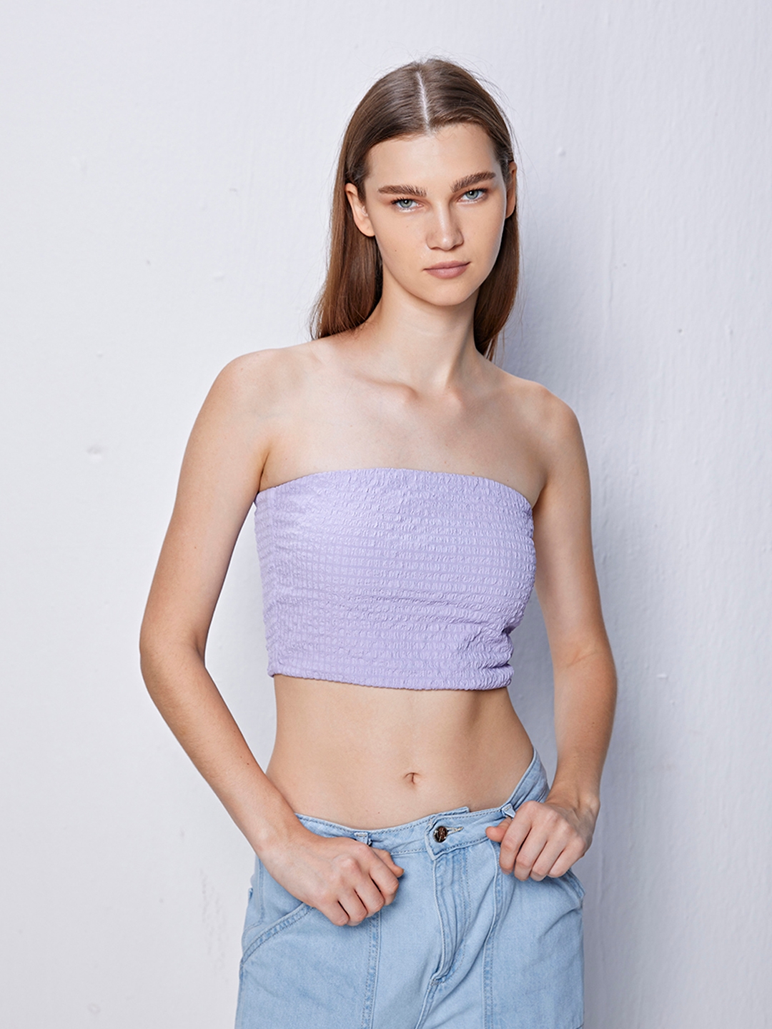 Cover Story | Textured Bandeau Crop Top