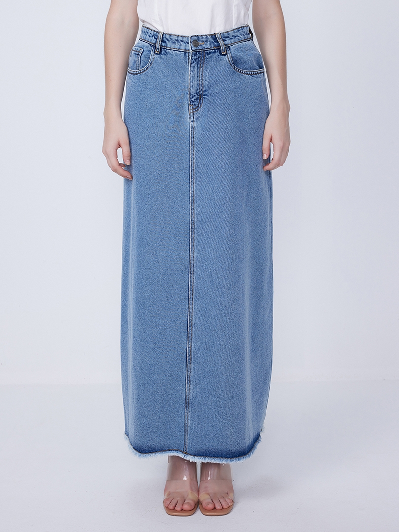 anaheim long denim skirt - Stained Blue | Weekday DK