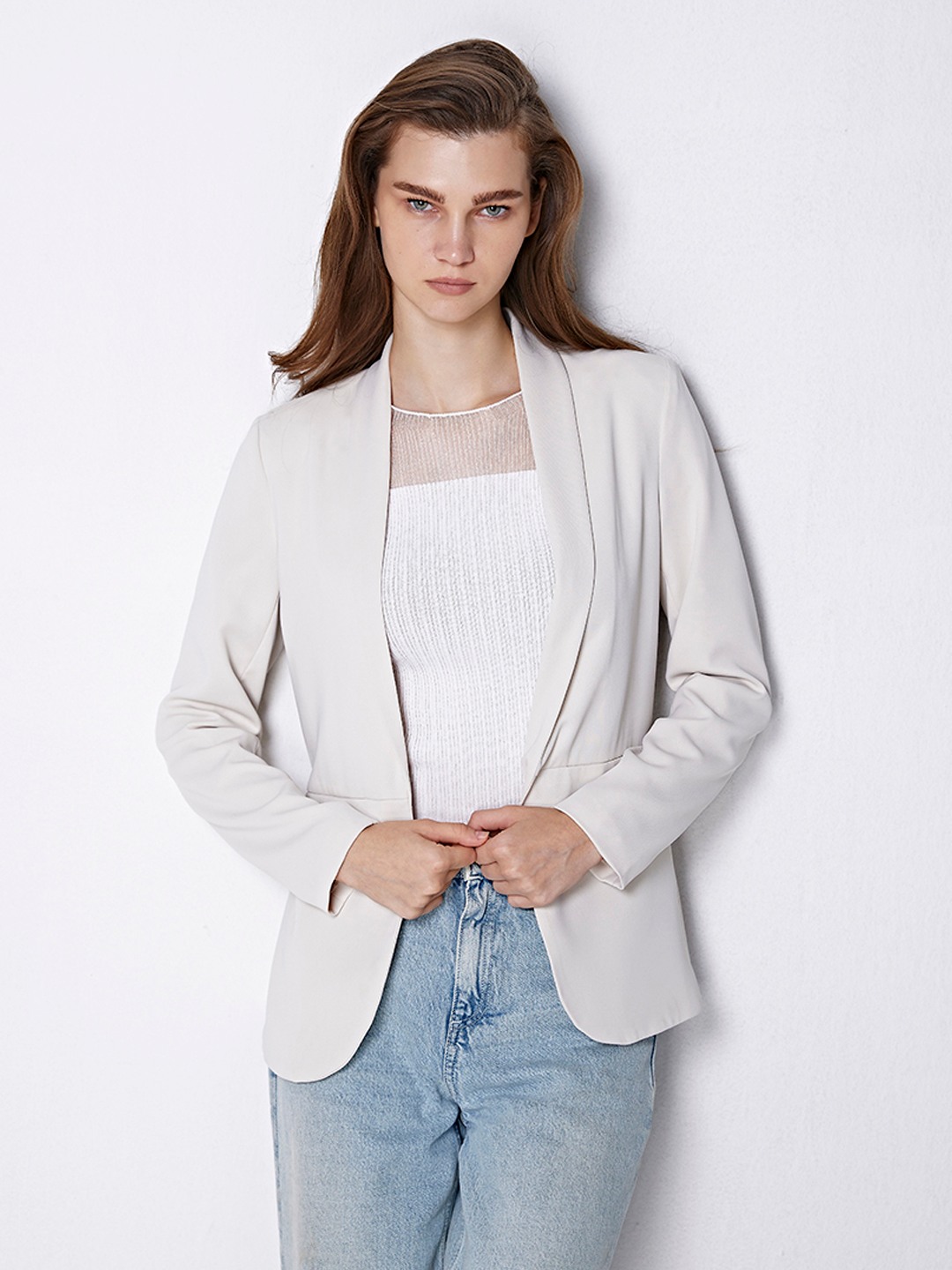 Ivory Open Blazer Jacket