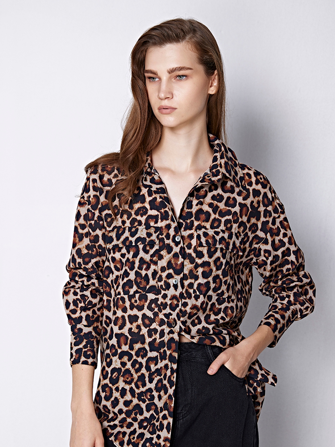 Leopard Print Utility Shirt