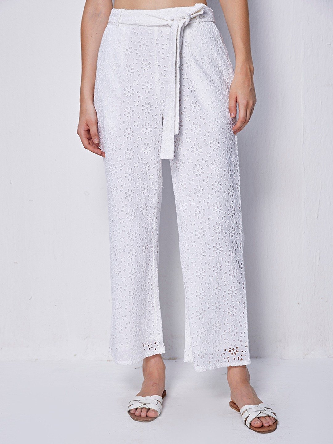 Pure Cotton Wide Leg Trousers