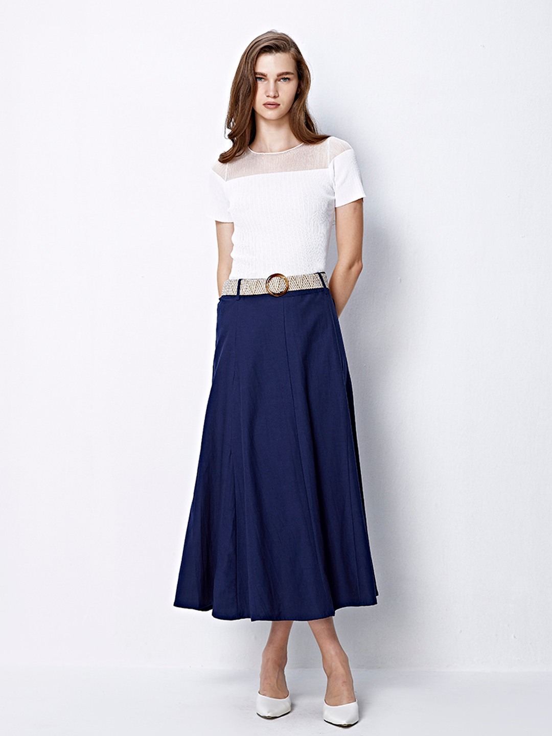 Navy A-Line Skirt