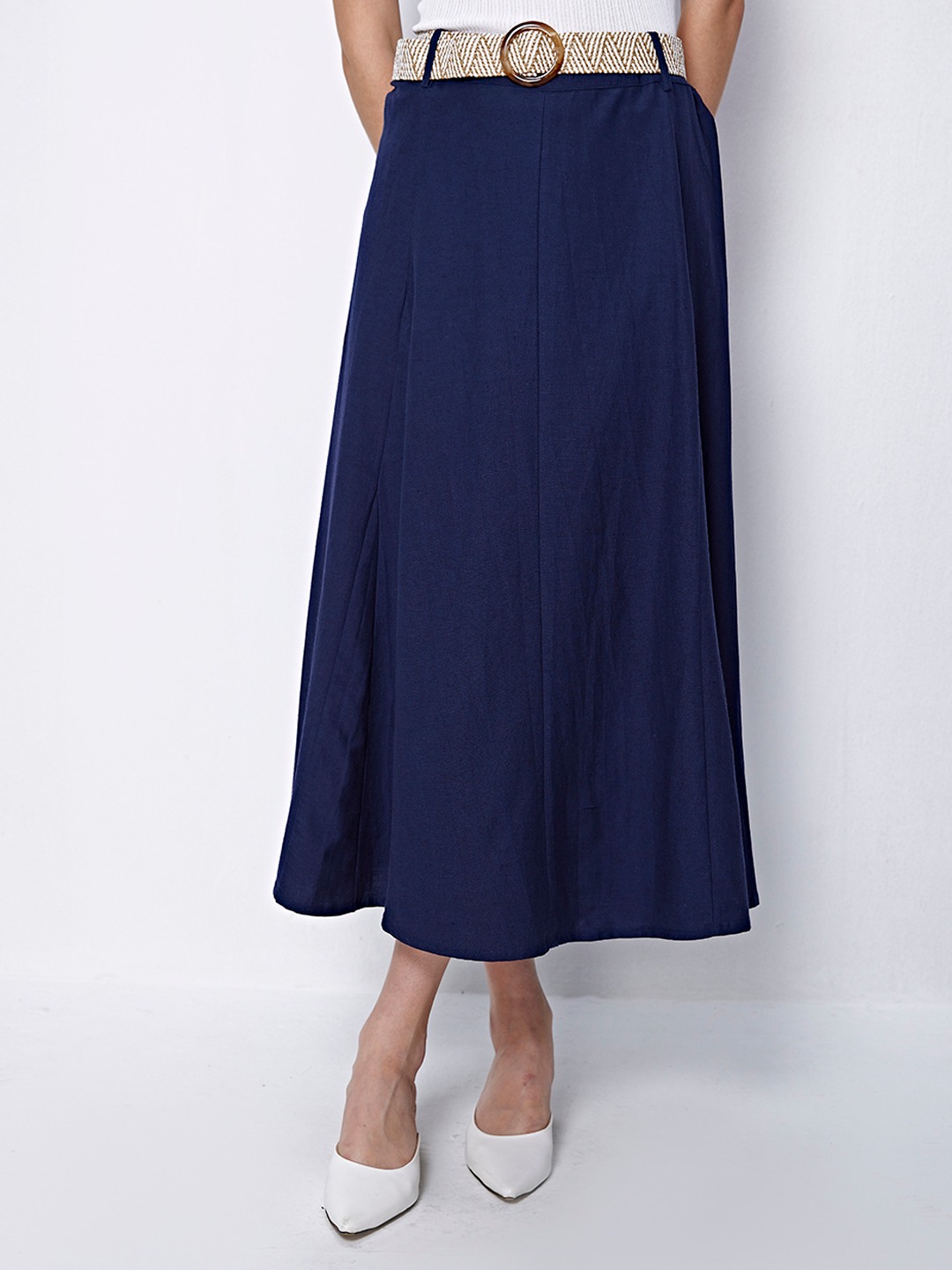 Navy A-Line Skirt