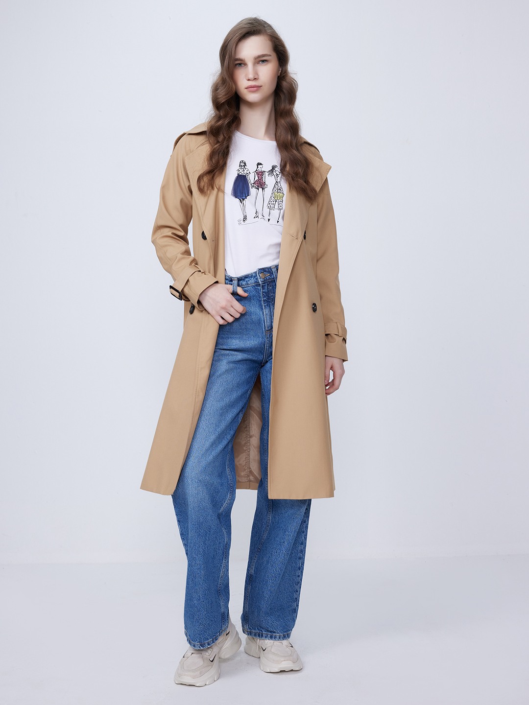 Beige Wrap Trench Coat Cover Story