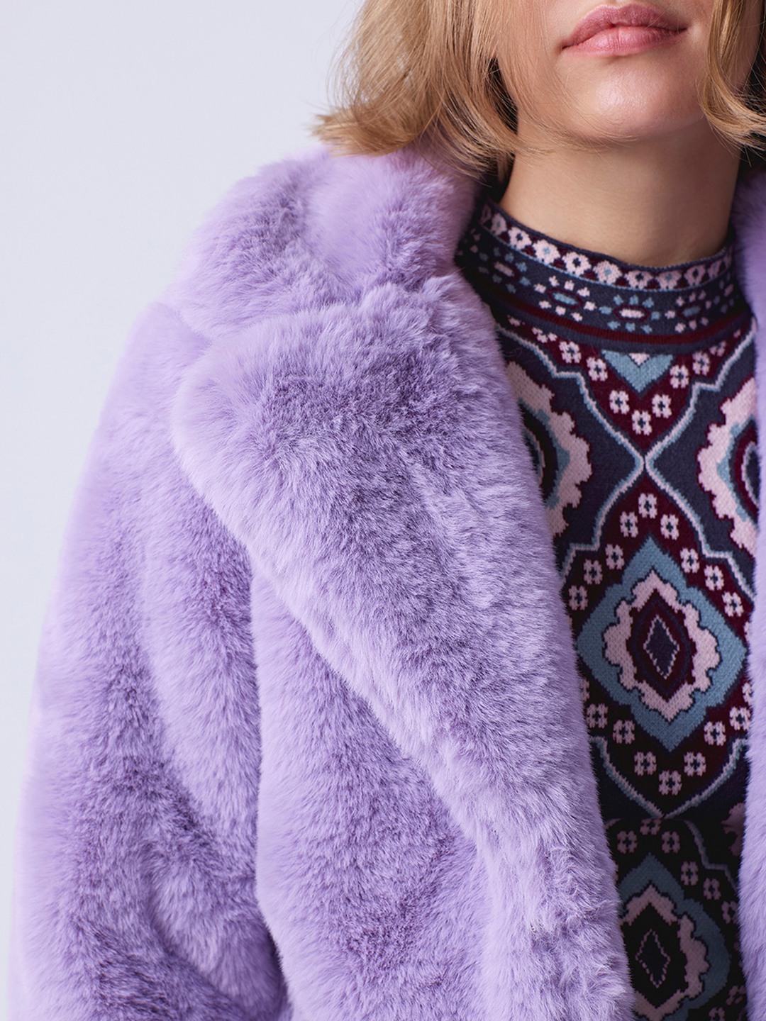 Purple outlet fur collar