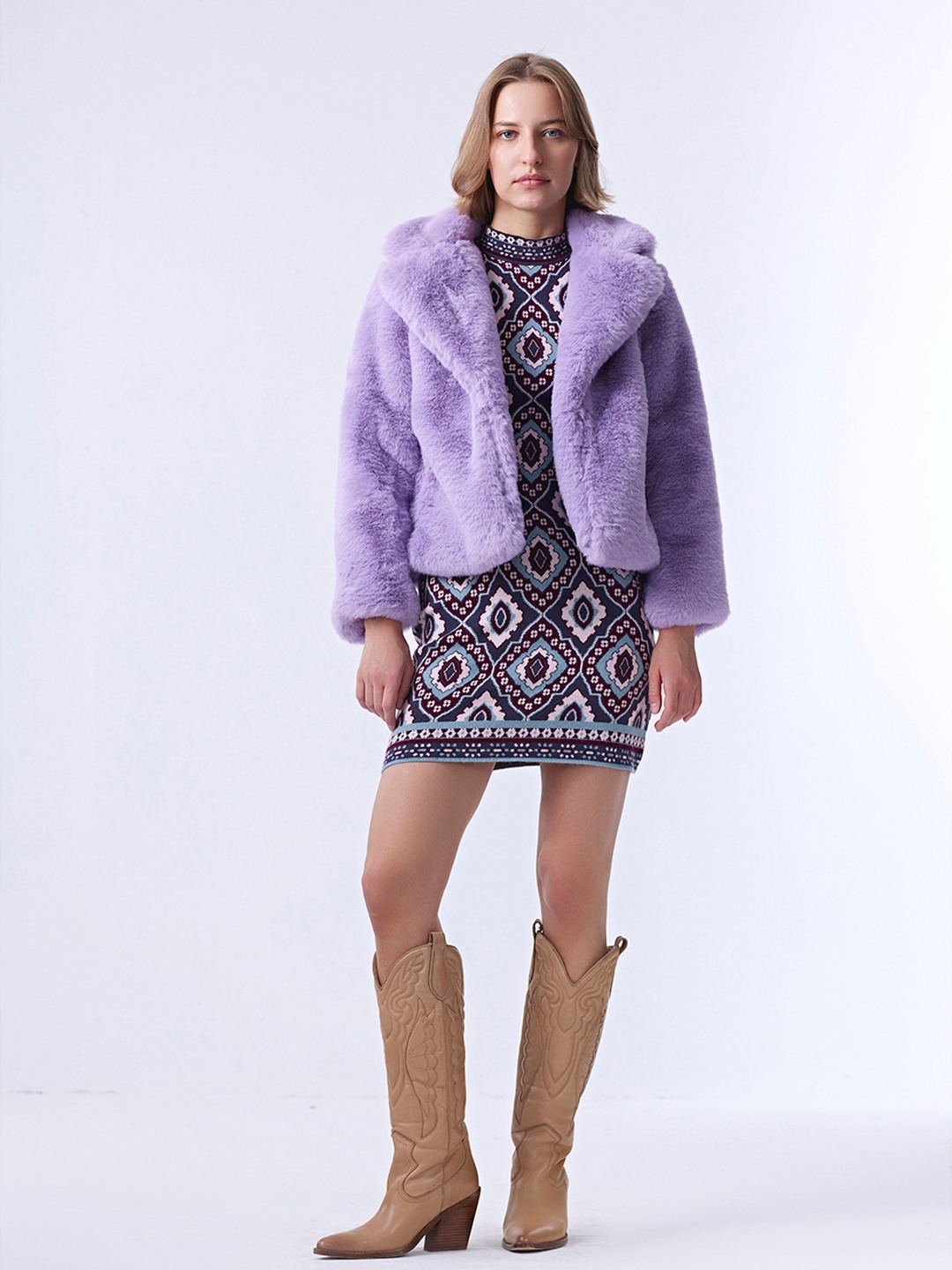 Purple coat with fur collar hotsell
