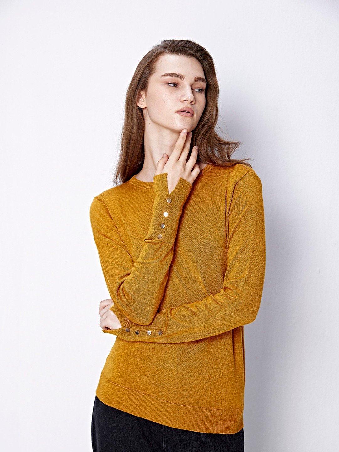 Mustard Round Neck Sweater