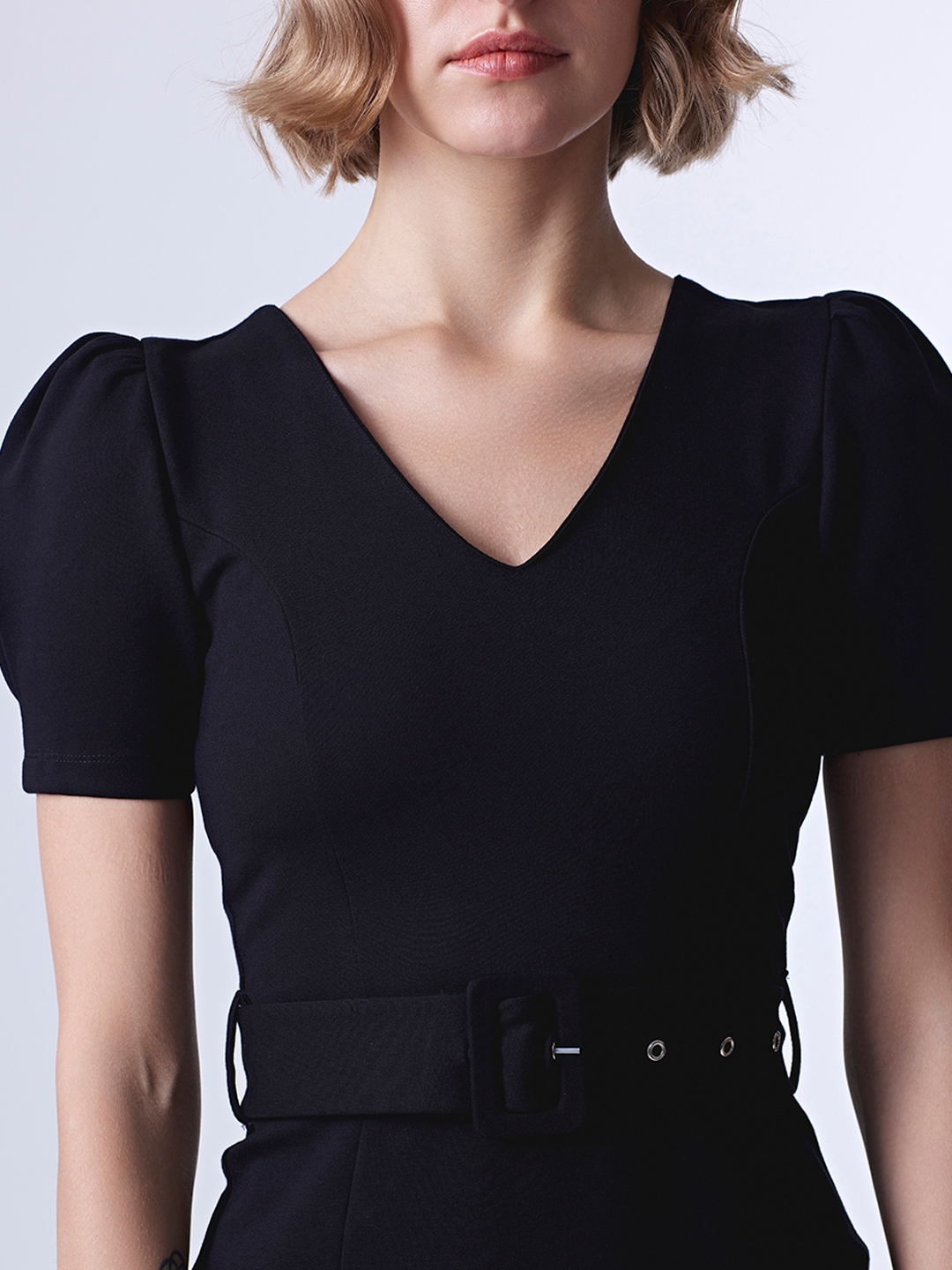 Buy Lipsy Black V Neck Flutter Sleeve Midi Dress from Next USA