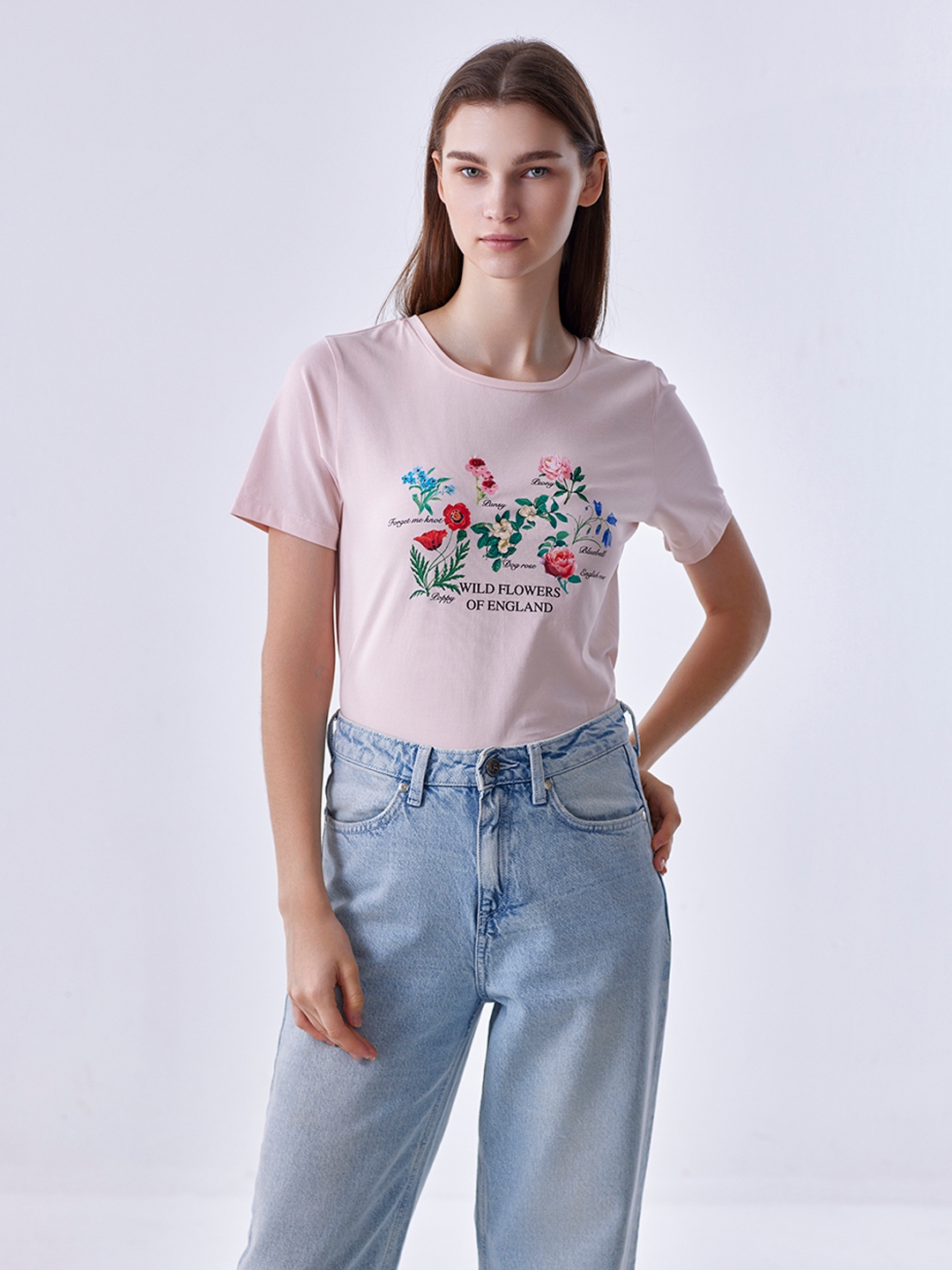 Pink Floral Graphic T-Shirt
